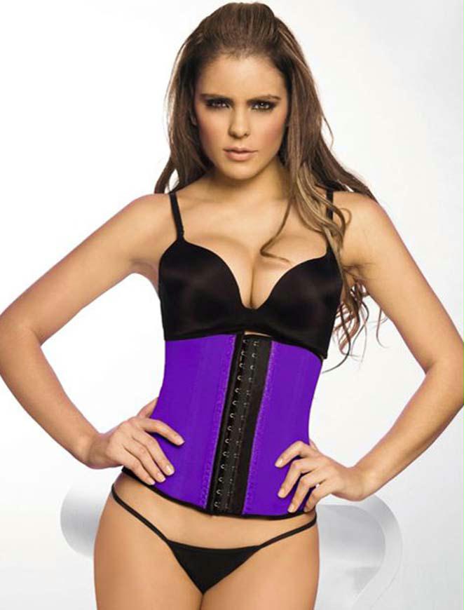 4 Steel Bones Purple Latex Corset