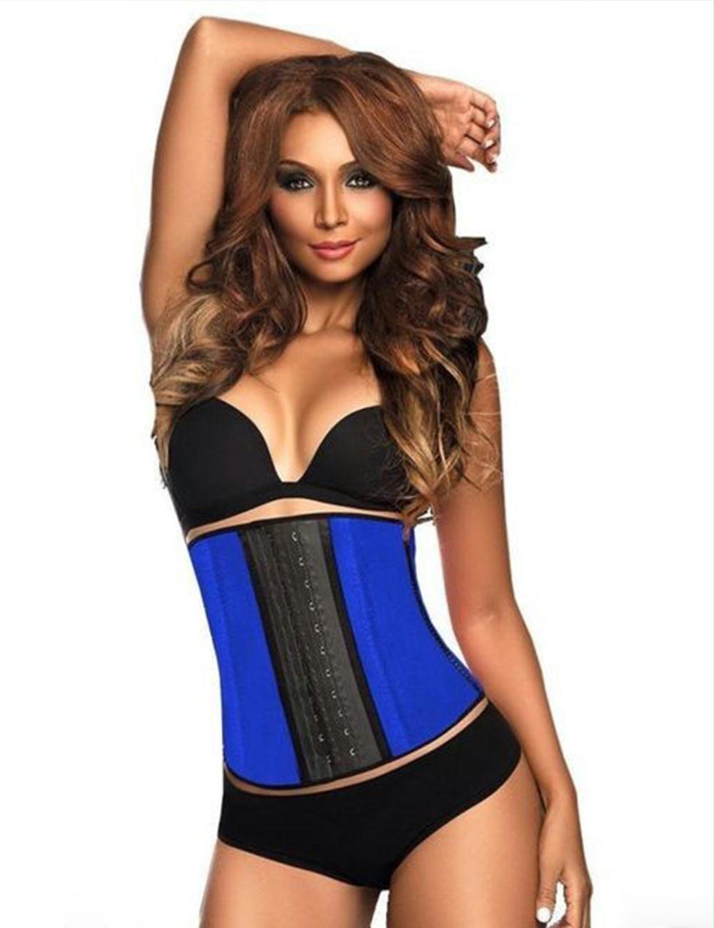 4 Steel Bones Blue Latex Corset