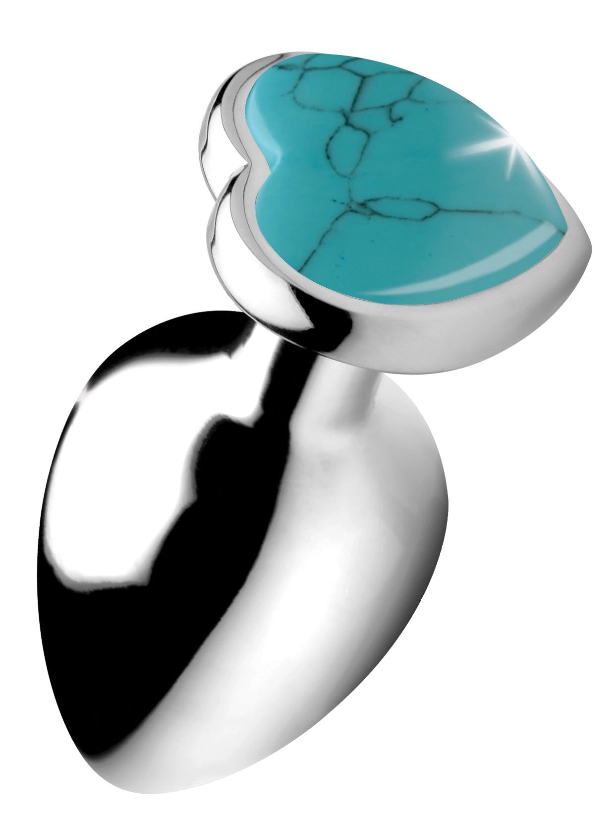 Authentic Turquoise Gemstone Heart Anal Plug